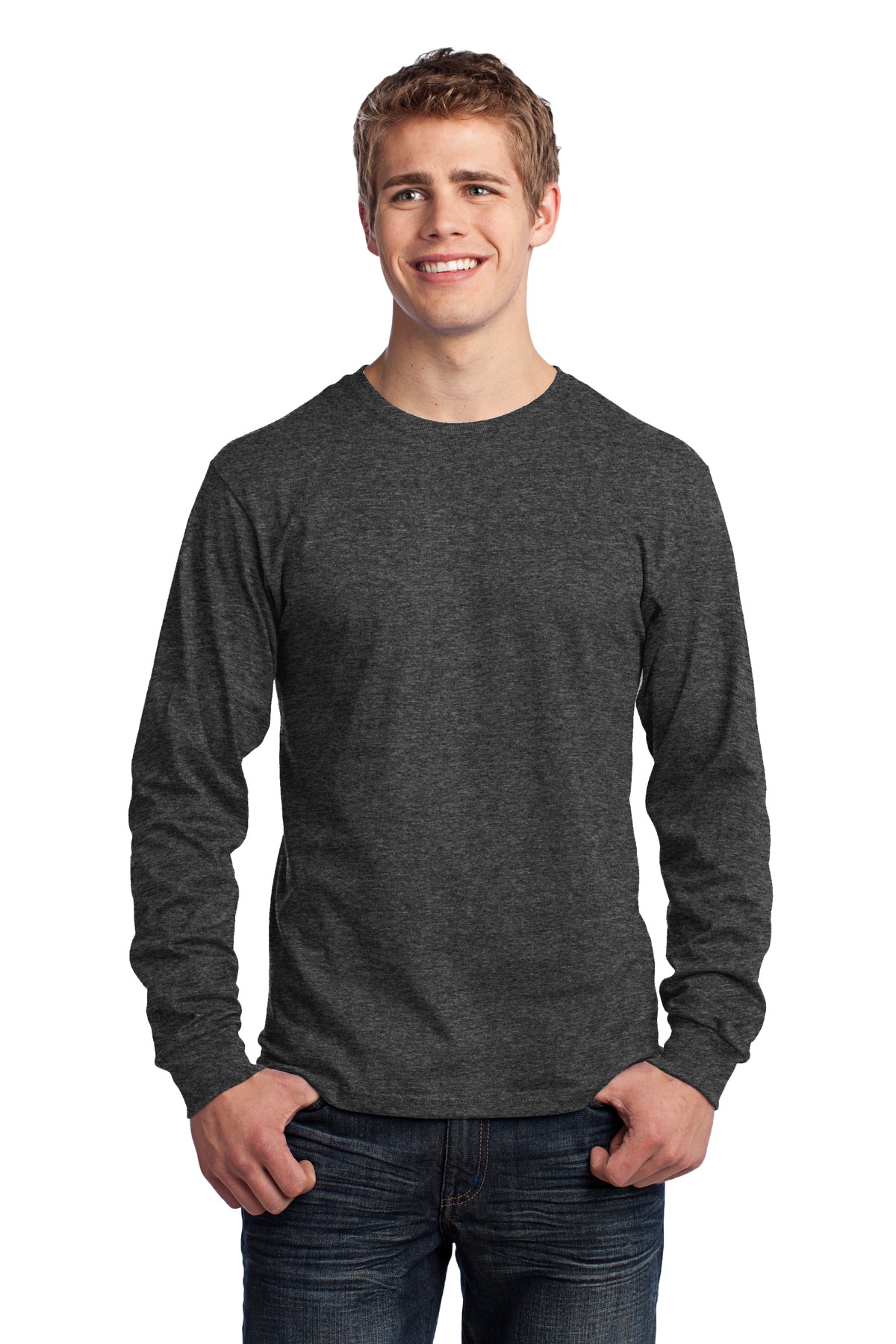 Port & Company PC54LS Dark Heather Gray