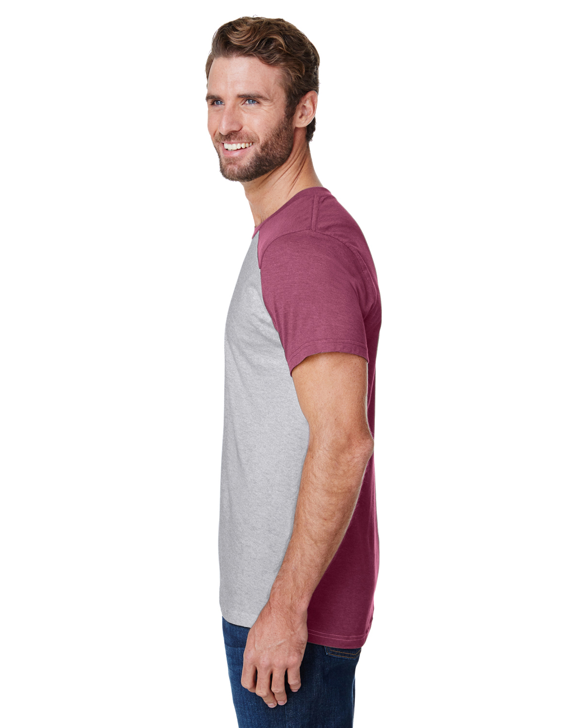 LAT LA6911 Heather / Vintage Burgundy