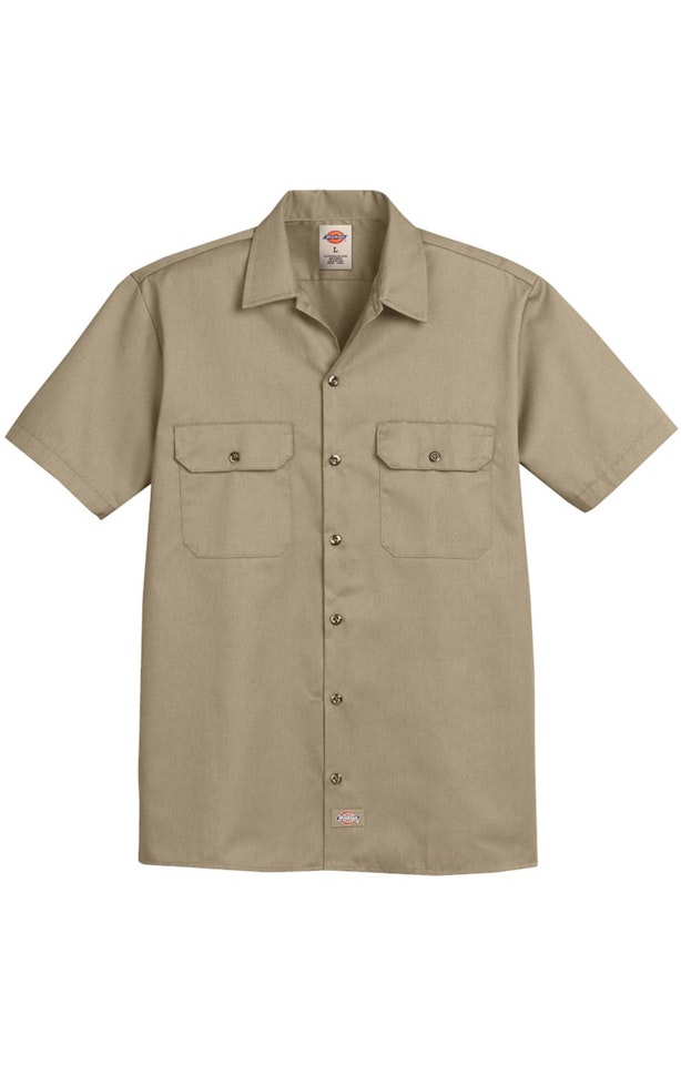 Dickies Unisex Short Sleeve Work Shirt 2574 Khaki Jiffy