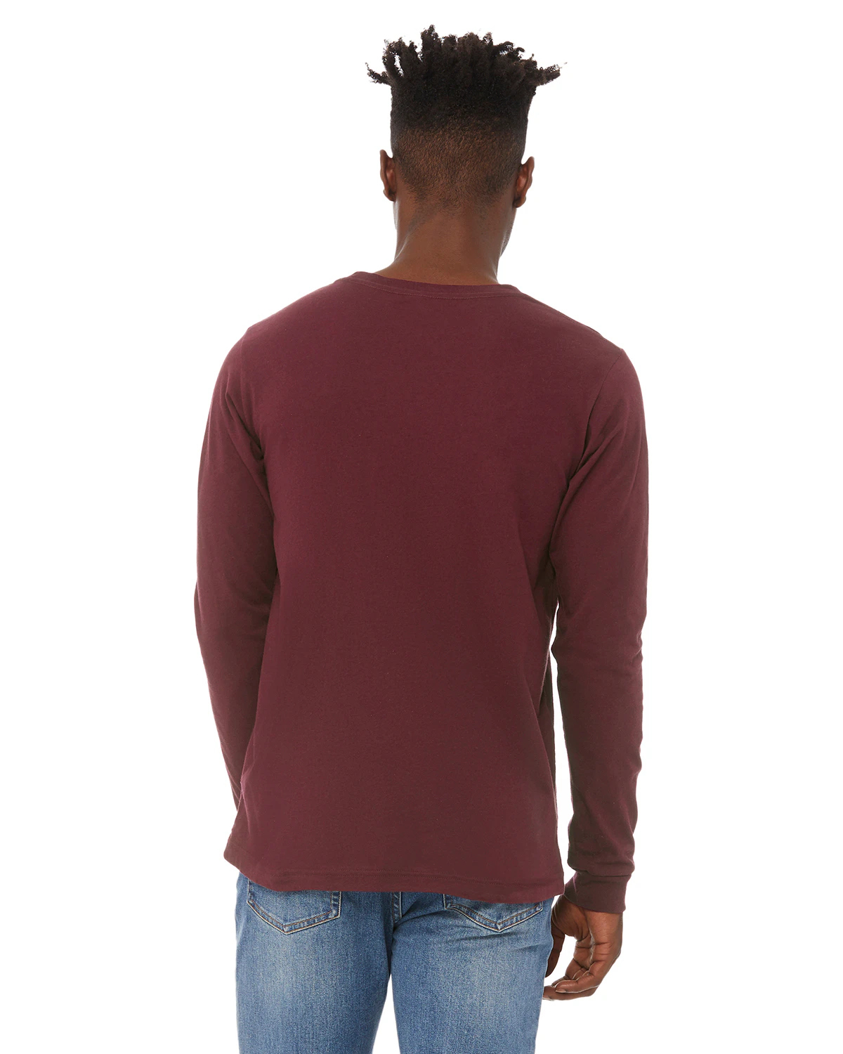 Bella Canvas Unisex Jersey Long Sleeve T Shirt 3501 Maroon | Jiffy