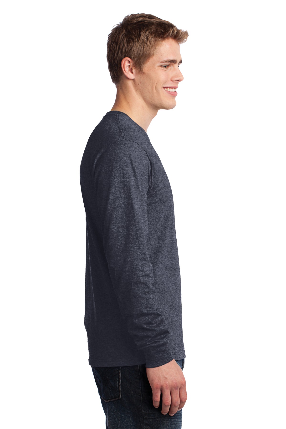 Port & Company PC54LS Heather Navy