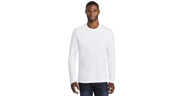Port & Company Unisex Long Sleeve Fan Favorite Blend Tee Pc455 Ls White ...