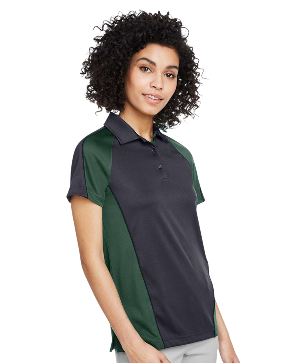 Harriton M385W Dark Ch / Dark Green / Black