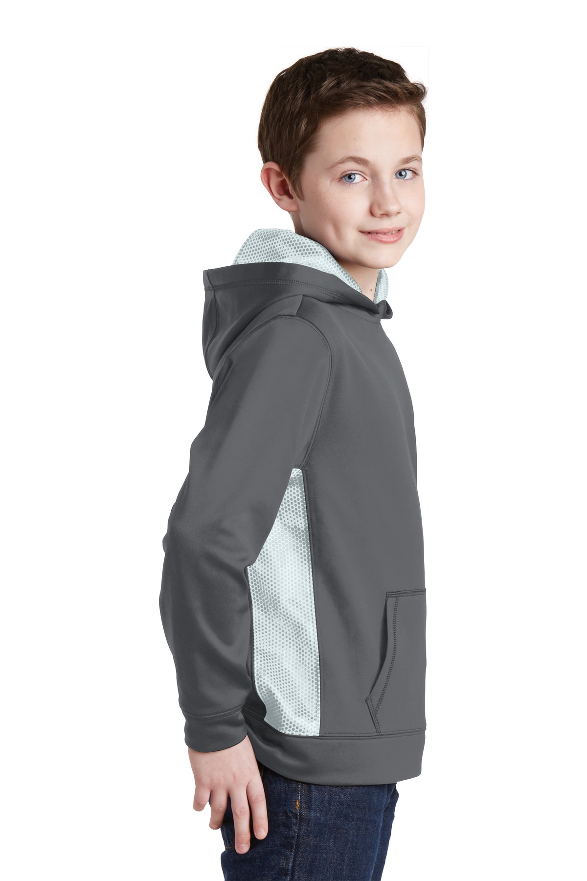 Sport-Tek YST239 Dark Smoke Gray / White