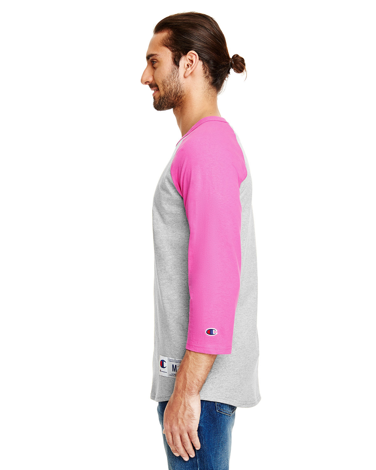 Champion T1397 Oxford Gray Heather / Pink