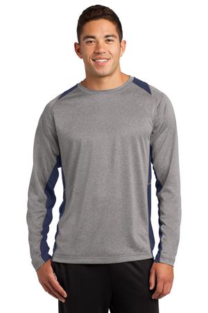 Sport-Tek ST361LS Vintage Heather / True Navy