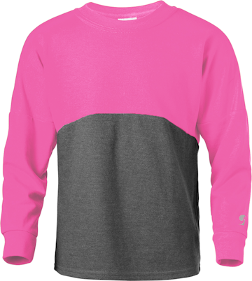 Soffe 5353V Neon Pink / Gray Heather