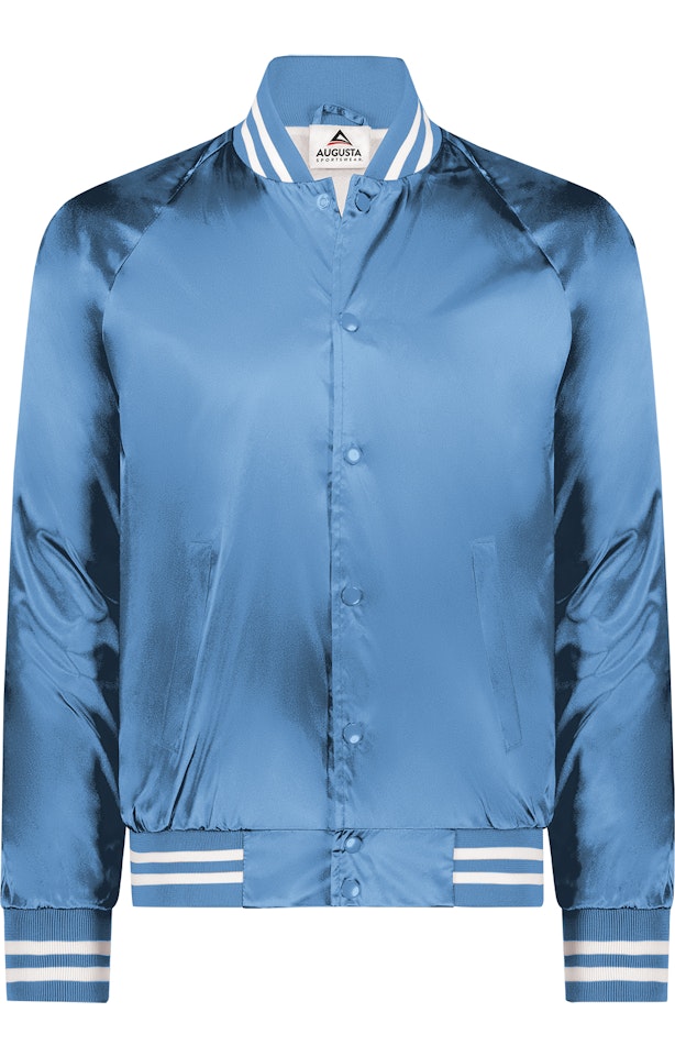 Augusta Sportswear Satin Baseball Jacket Striped Trim 3610