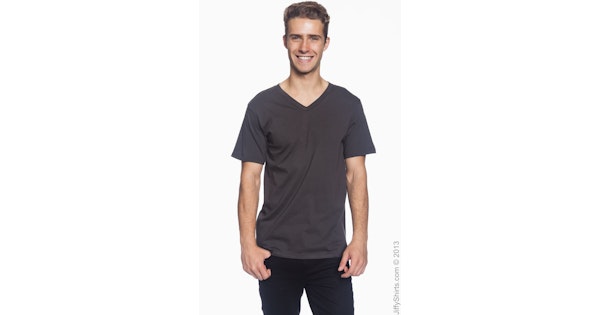 Anvil Unisex Lightweight V Neck T Shirt 982 Smoke | Jiffy
