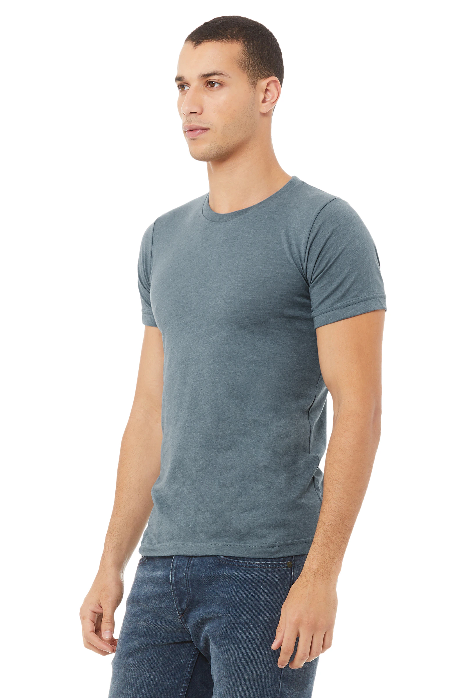 Custom T-Shirts Heather Slate - Bella + Canvas 3001CVC | Jiffy Custom Print