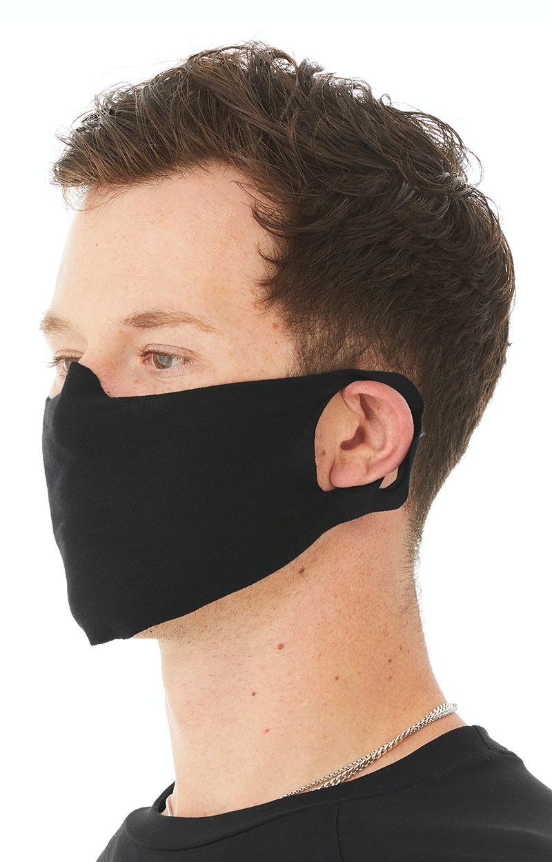 Black non medical grade cloth face cover