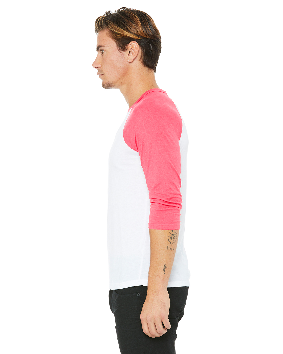 Bella + Canvas 3200 White / Neon Pink