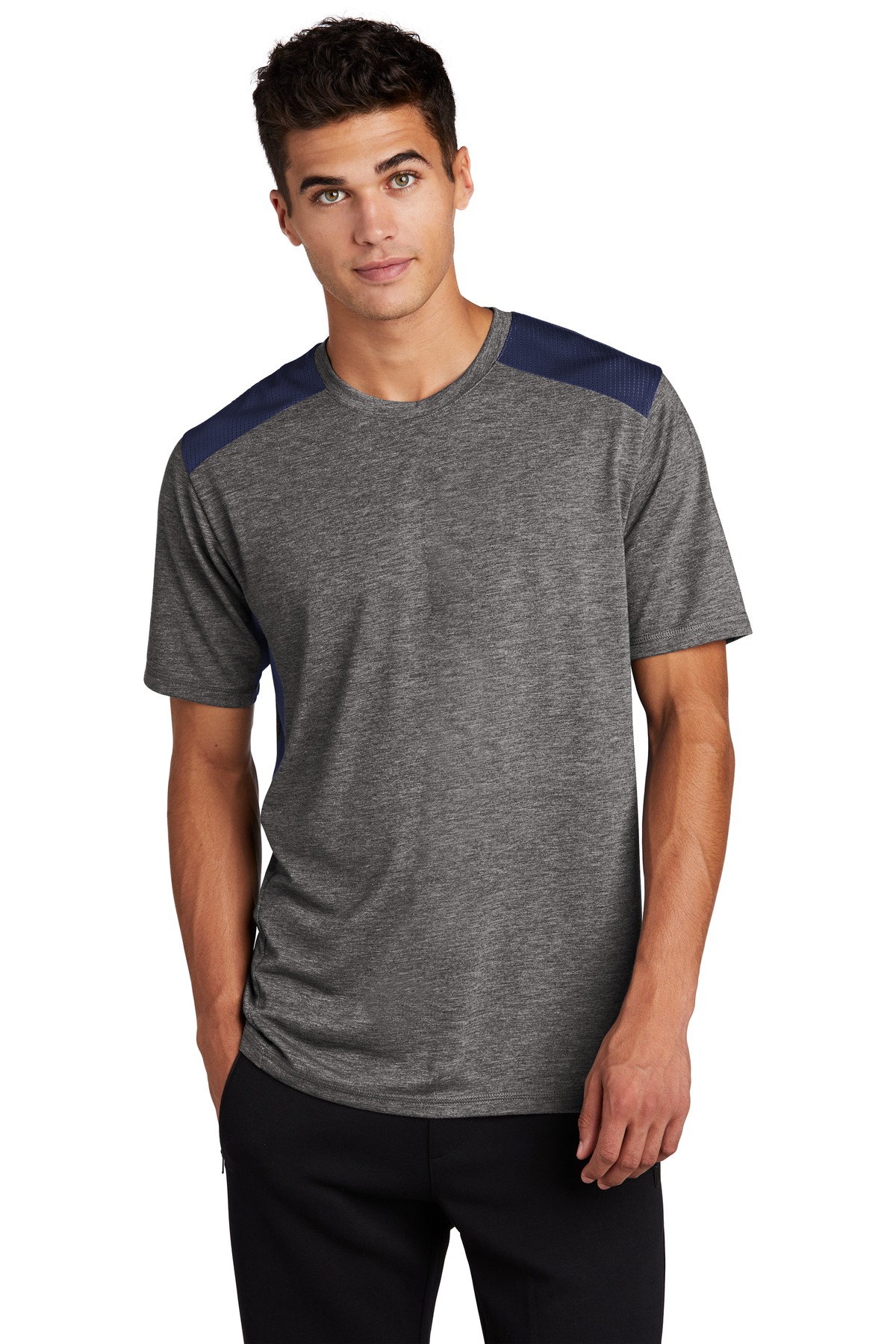 Sport-Tek ST410 True Navy / Dark Gray Heather