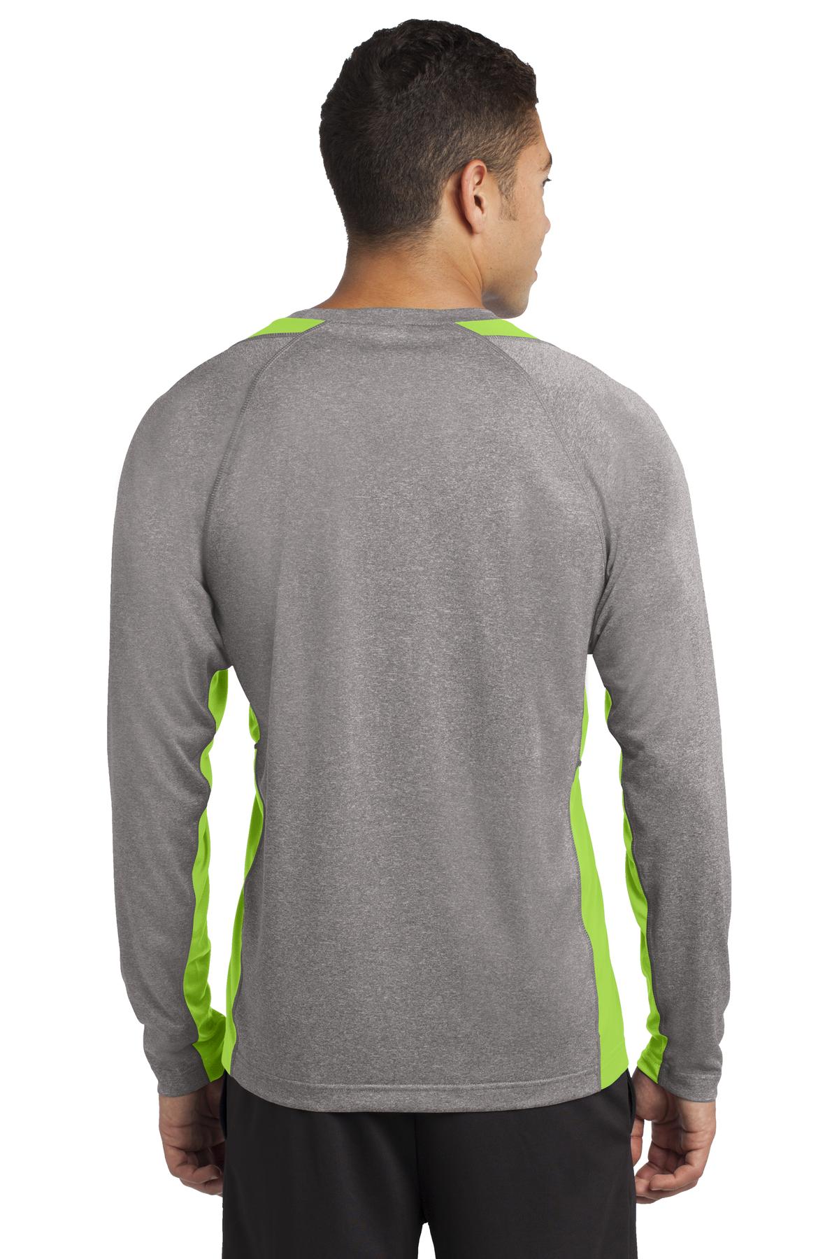 Sport-Tek ST361LS Vintage Heather / Lime Shock