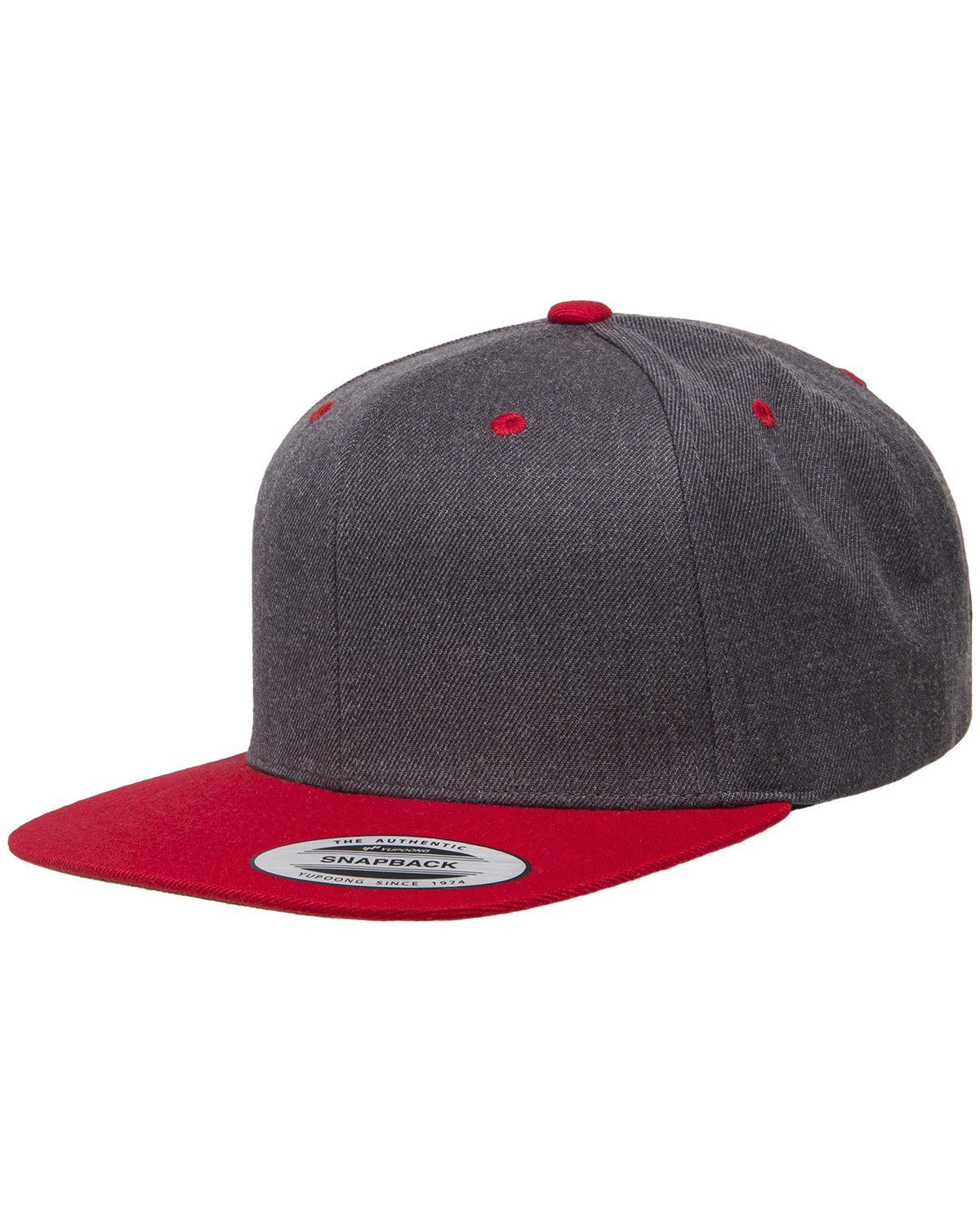 Yupoong 6089MT Dark Heather / Red