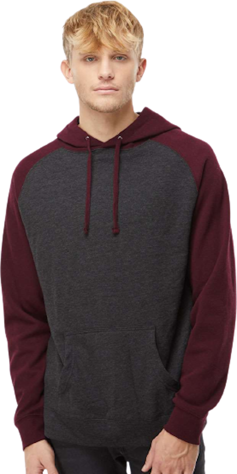 Independent Trading IND40RPJ1 Charcoal Heather / Burgundy Heather