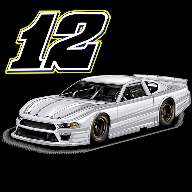 Sleek and Powerful Race Car with Bold Number 12 | Jiffy Designs