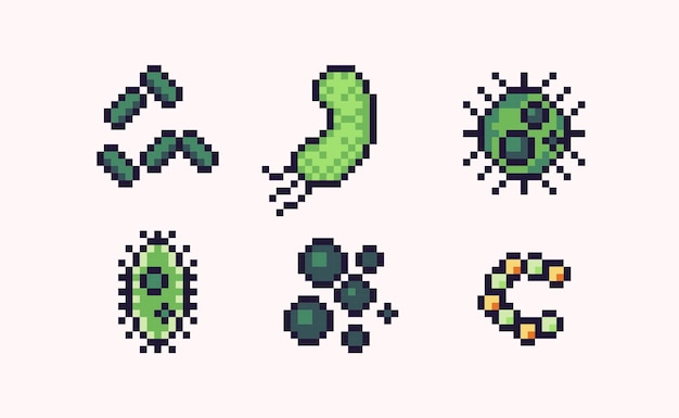 Vibrant Pixel Art Collection of Organic Shapes and Symbols | Jiffy Designs