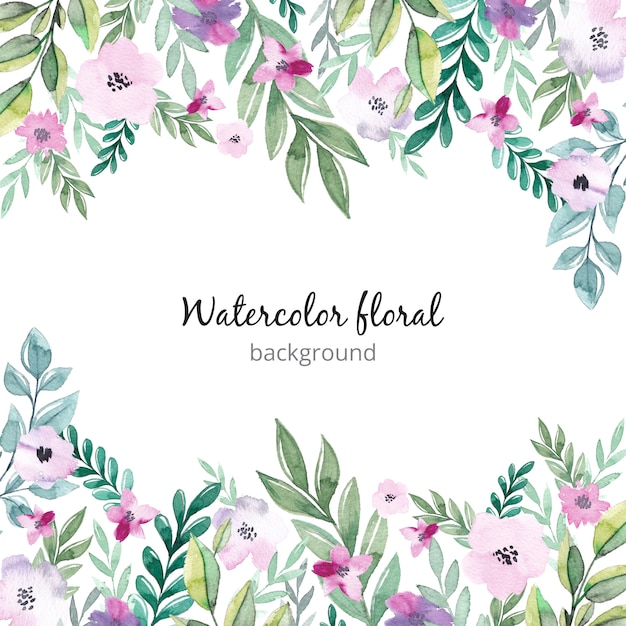 Watercolor Floral Frame with Delicate Leaves and Blooms | Jiffy Designs