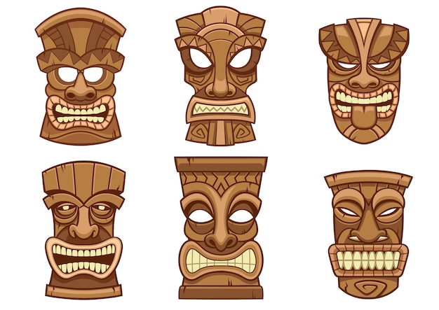 Diverse Collection of Vibrant Tiki Mask Designs | Jiffy Designs