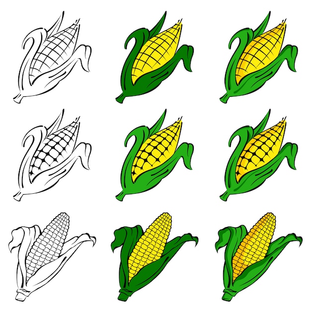 Vibrant Corn Cobs Collection with Ethnic Patterns and Motifs | Jiffy ...