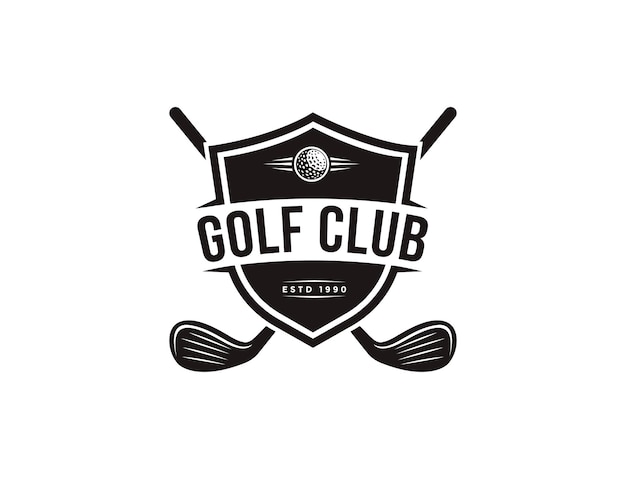 Iconic Golf Club Emblem with Crossed Clubs | Jiffy Designs
