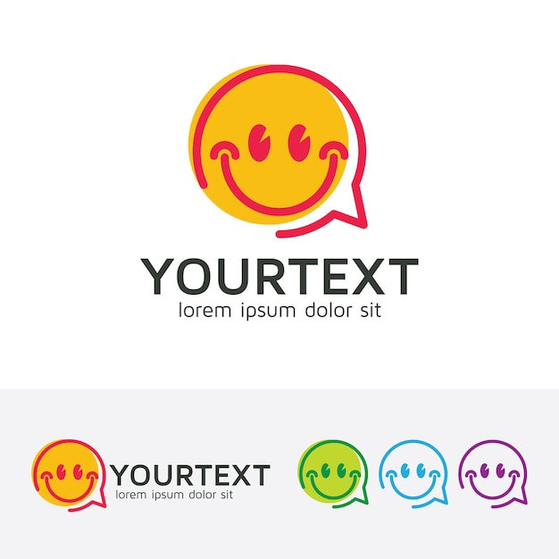 Vibrant Smiley Face Icons with Customizable Text Branding | Jiffy Designs