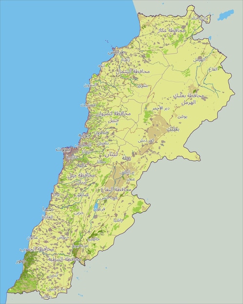 Detailed Topographic Map of Scenic Lebanese Countryside | Jiffy Designs
