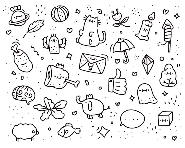 Whimsical Doodles of Playful Shapes, Symbols, and Creatures | Jiffy Designs