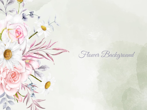 Delicate Watercolor Floral Background with Pink Roses and Text | Jiffy ...