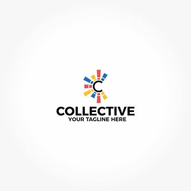 Vibrant Collective Logo with Abstract Colorful Human Figure Design ...
