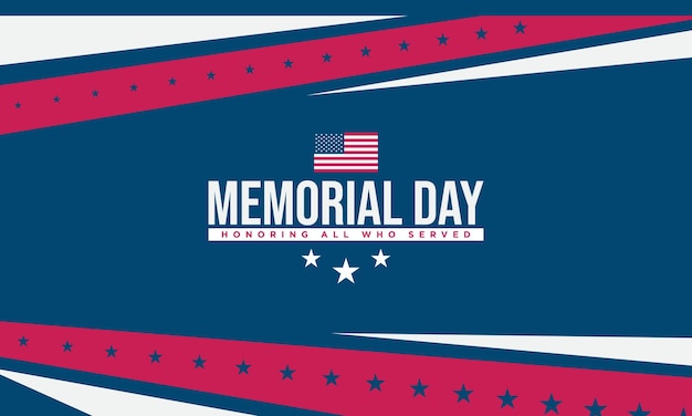 Patriotic Memorial Day Banner with American Flag and Stars | Jiffy Designs