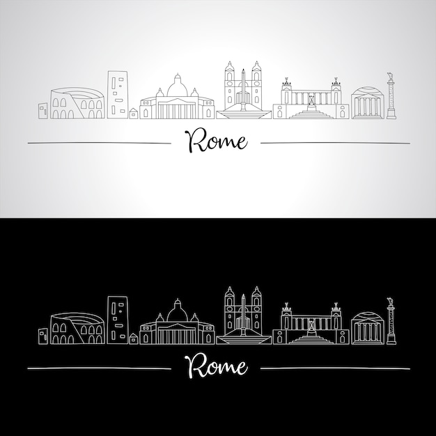 Iconic Roman Landmarks in Minimalist Line Art Design | Jiffy Designs