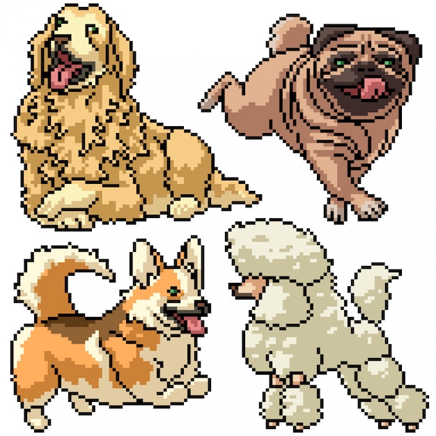 Charming Canine Companions: A Playful Pixel Art Menagerie | Jiffy Designs