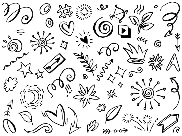 Playful Doodle Motifs: Whimsical Shapes, Patterns, and Symbols | Jiffy ...