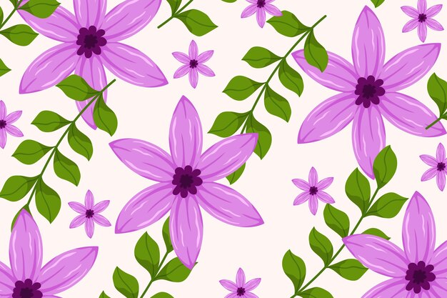 Vibrant Floral Pattern with Captivating Purple Blooms | Jiffy Designs