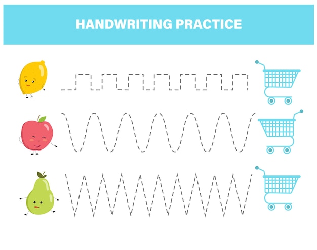 Vibrant Handwriting Practice with Playful Fruit Icons | Jiffy Designs