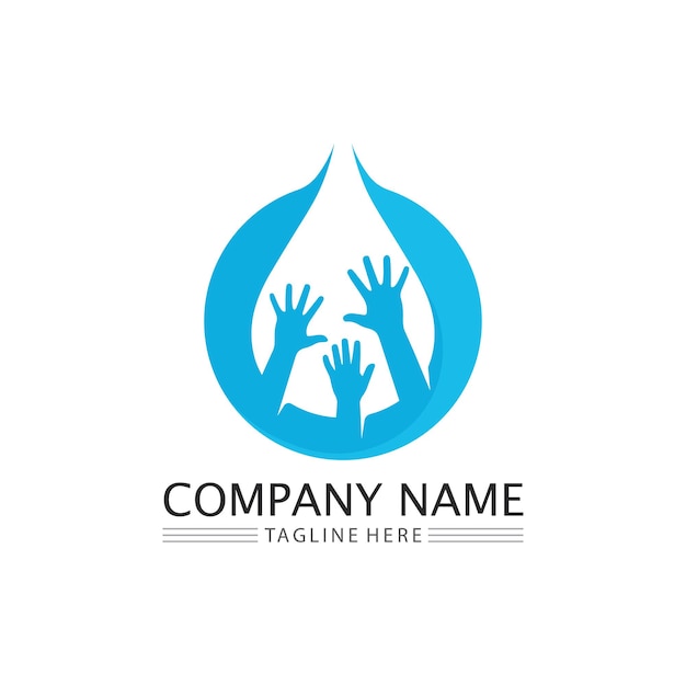 Uplifting Hands in Supportive Blue Droplet Logo | Jiffy Designs