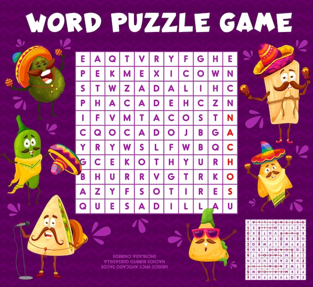 Vibrant Word Puzzle Game with Playful Food Characters | Jiffy Designs