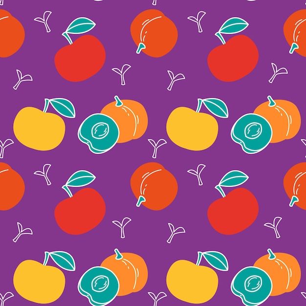 Vibrant Orchard: A Delightful Fruit Pattern | Jiffy Designs