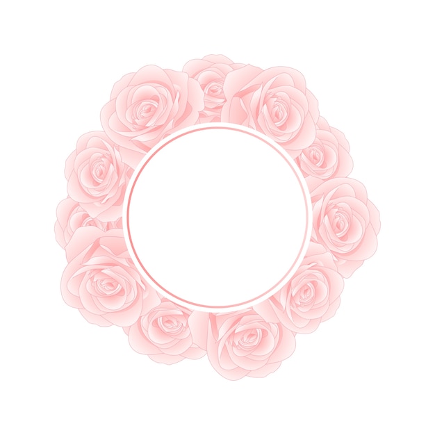 Elegant Floral Frame Adorned with Delicate Pink Roses | Jiffy Designs
