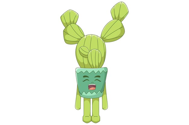 Adorable Cartoon Cactus Character with Smiling Expression | Jiffy Designs