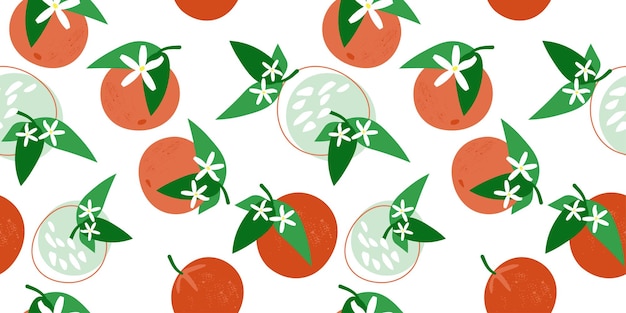 Vibrant Citrus Blossoms: A Lively Fruit Pattern | Jiffy Designs