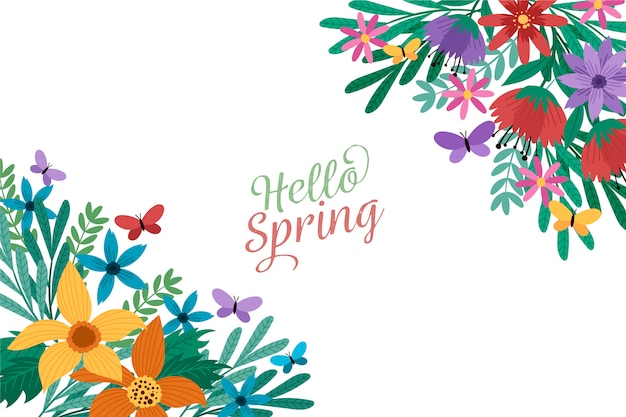 Vibrant Spring Floral Design with Butterflies and Greetings | Jiffy Designs