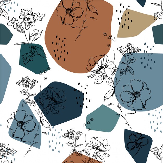 Delicate Floral Sketches Assortment in Earthy Color Palette | Jiffy Designs