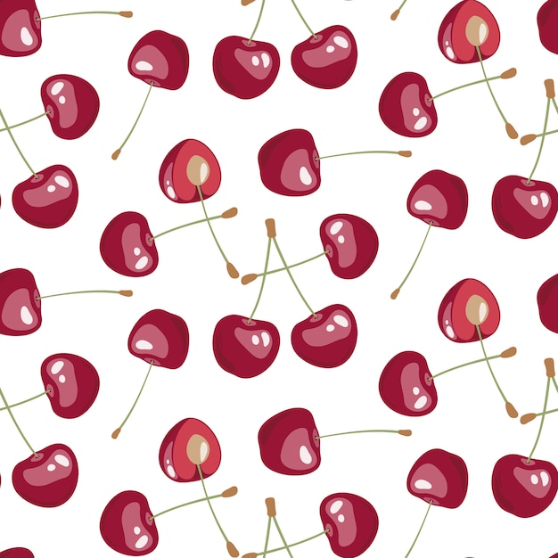 Vibrant Cherry Burst: A Delightful Fruit Pattern | Jiffy Designs