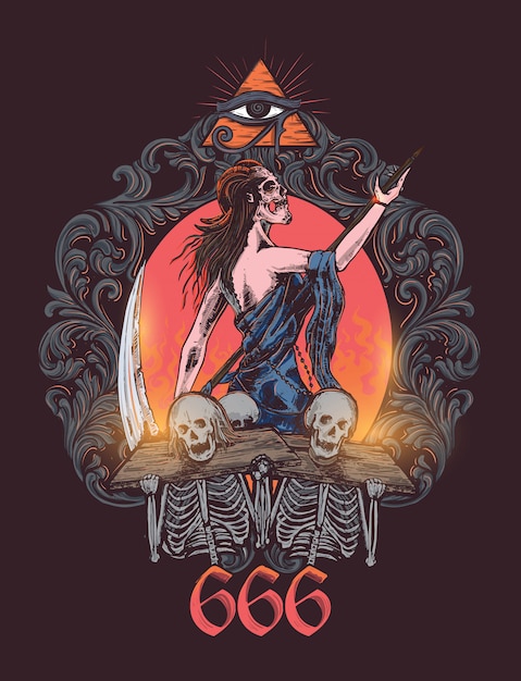 Dark Occult Ritual with Skeletal Figures and Mystical Symbols | Jiffy ...