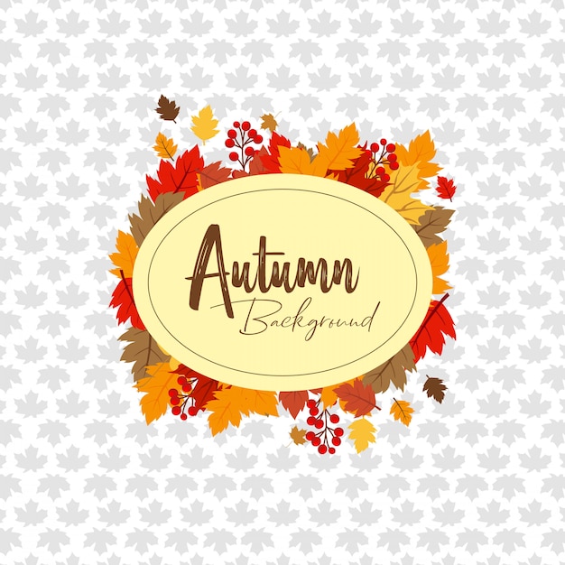 Vibrant Autumn Leaves Frame with Oval Text | Jiffy Designs