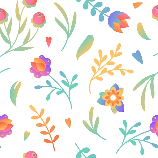 Vibrant Floral Pattern with Colorful Blooms and Foliage | Jiffy Designs