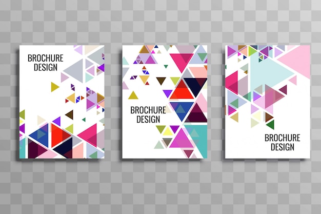 Vibrant Geometric Triangle Patterns for Brochure Covers | Jiffy Designs